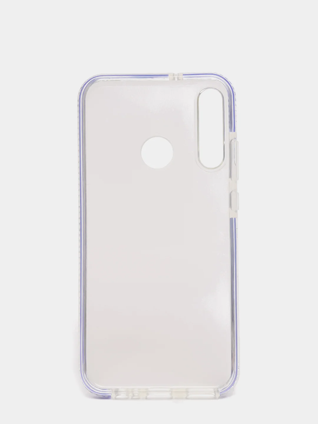 Синий чехол силиконовый прозрачный с цветной вставкой Y7P / P40 Lite E