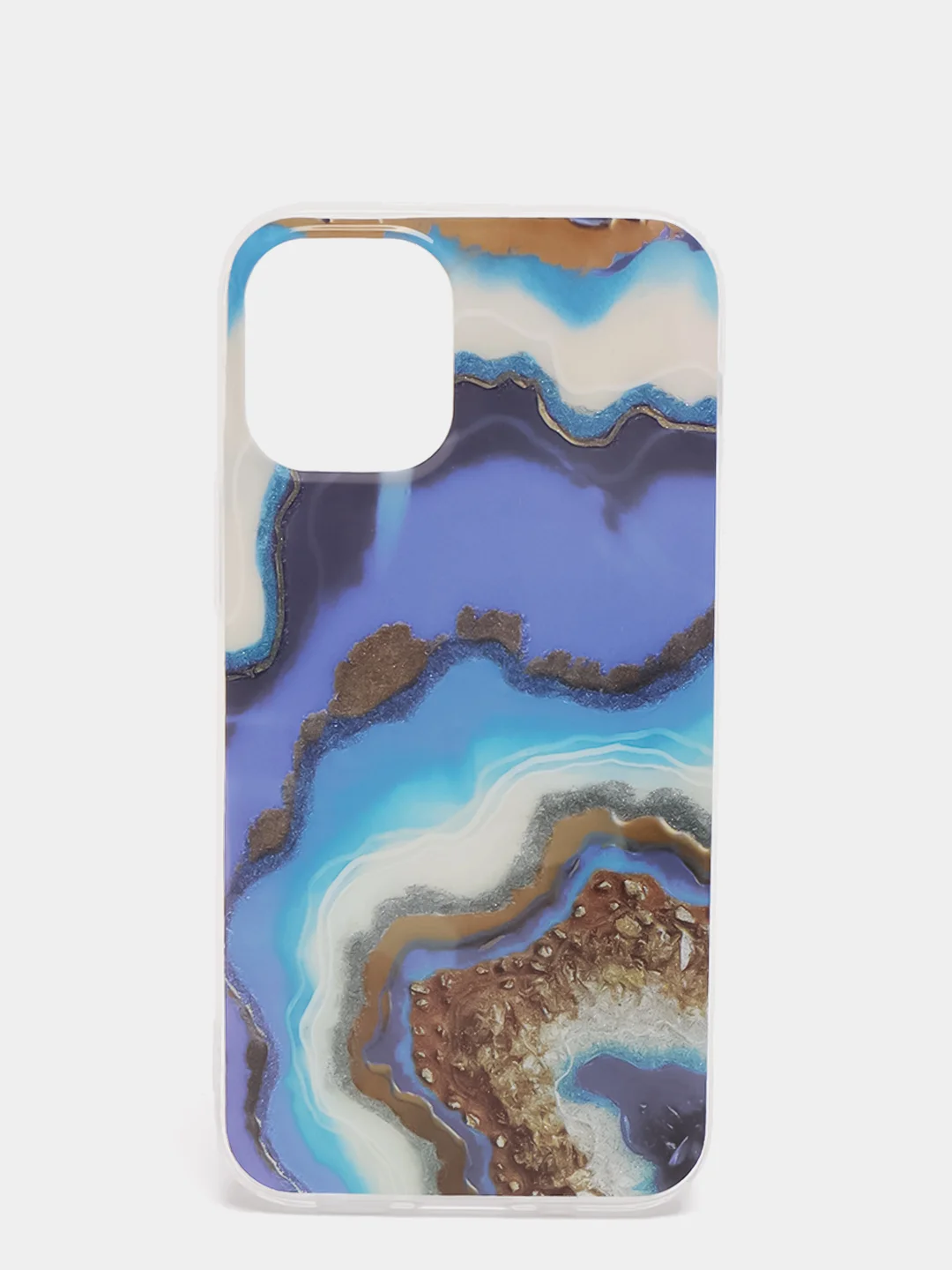 Золотой чехол iPhone 12 / 12 Pro (6.1), 12 mini (5.4) силиконовый с мраморным рисунком