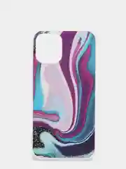 Индиго чехол iPhone 12 / 12 Pro (6.1), 12 mini (5.4) силиконовый с мраморным рисунком