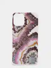 Коралловый меланж чехол iPhone 12 / 12 Pro (6.1), 12 mini (5.4) силиконовый с мраморным рисунком
