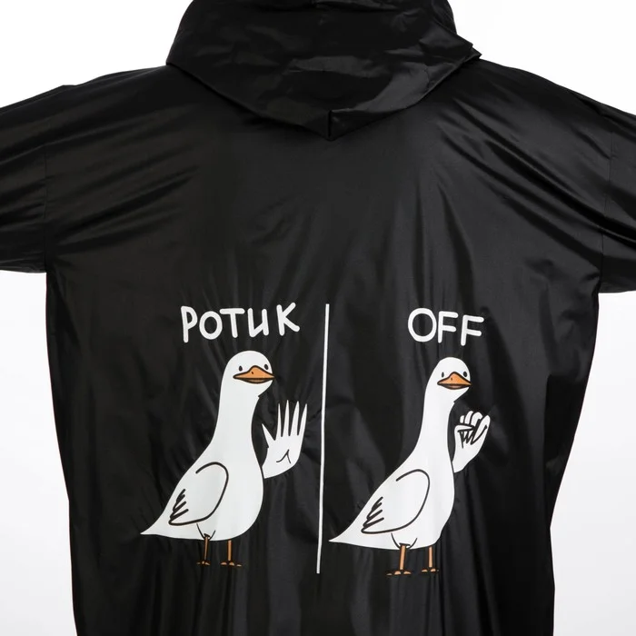 Дождевик-плащ "Ротик OFF", размер 42-46, 60 х 110 см, цвет чёрный