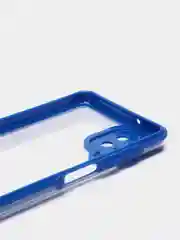 Синий чехол для Samsung Galaxy A12, M12, бронекейс прозрачный