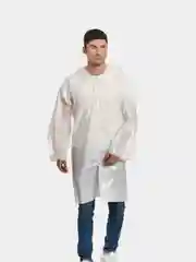 Белый дождевик-плащ с капюшоном