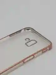 Пастельно-коралловый чехол силиконовый, прозрачный, с окантовкой Samsung J6+