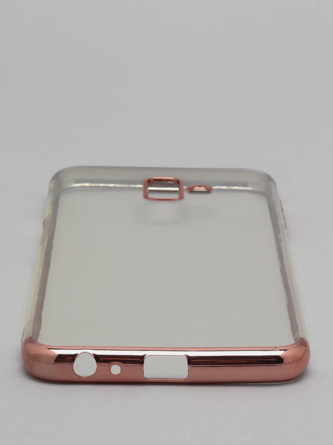 Пастельно-коралловый чехол силиконовый, прозрачный, с окантовкой Samsung J6+