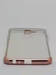Пастельно-коралловый чехол силиконовый, прозрачный, с окантовкой Samsung J6+