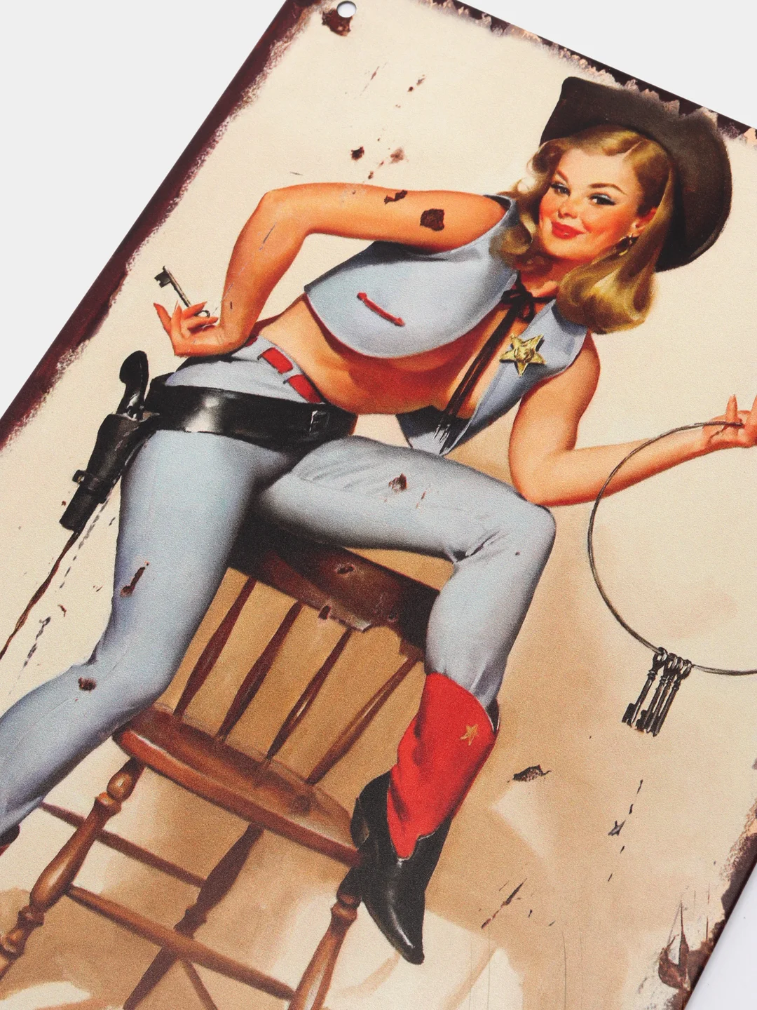 Аметистовый винтажные жестяные таблички "Pin up Girls"