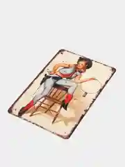 Аметистовый винтажные жестяные таблички "Pin up Girls"