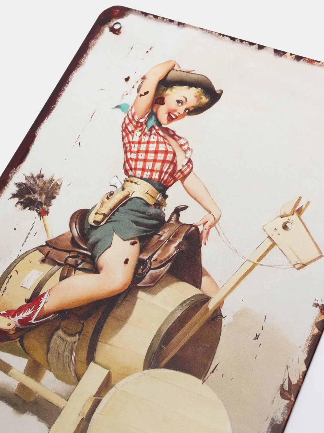 Алый винтажные жестяные таблички "Pin up Girls"