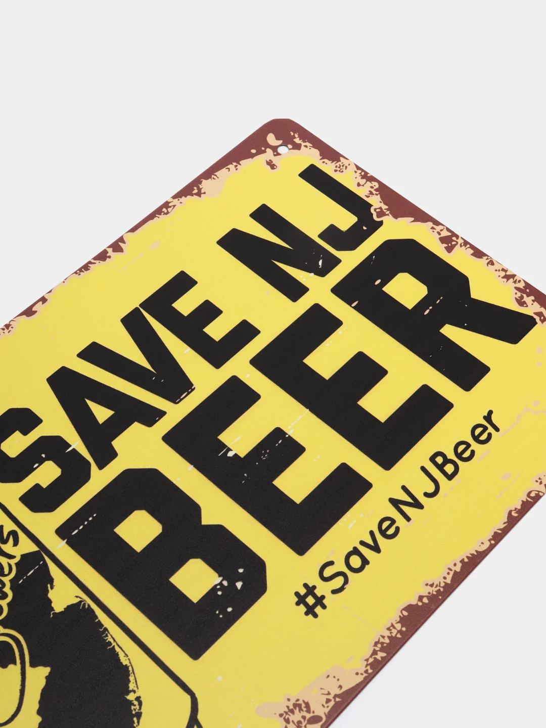 Бежевый меланж винтажные жестяные таблички "Beer"