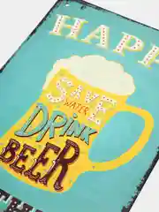 Аметистовый винтажные жестяные таблички "Beer"
