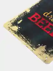 Алый винтажные жестяные таблички "Beer"