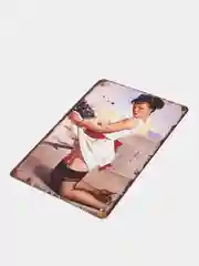 Зеленый винтажные жестяные таблички "Pin up Girls"