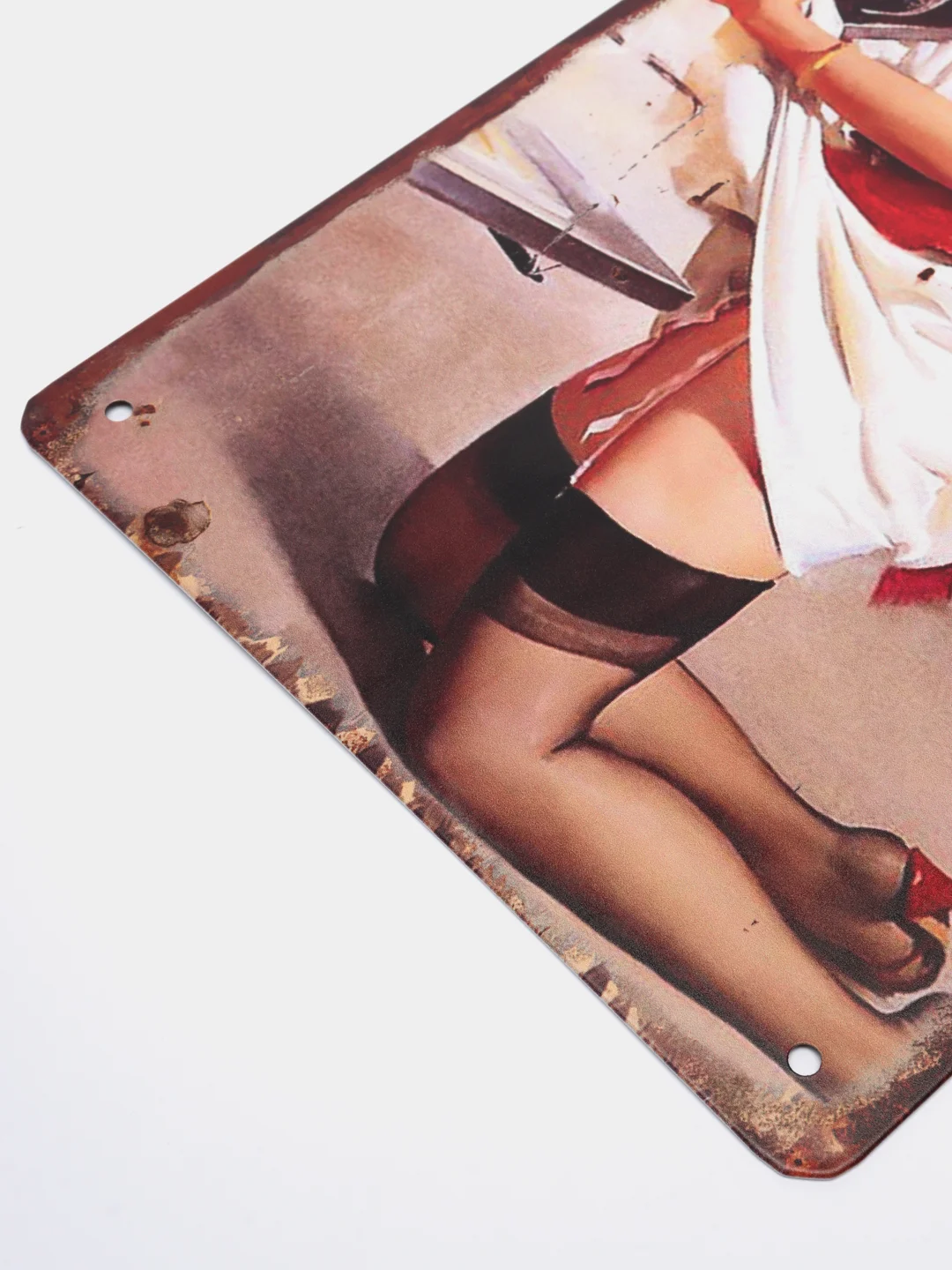 Зеленый винтажные жестяные таблички "Pin up Girls"