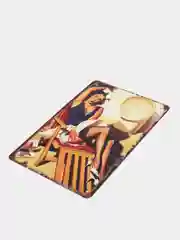 Горчичный винтажные жестяные таблички "Pin up Girls"