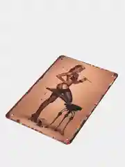 Желтый винтажные жестяные таблички "Pin up Girls"