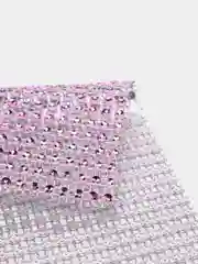 Розовый лента декоративная имитация страз, стразовая сетка, тесьма