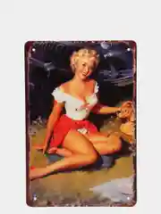Вишнёвый винтажные жестяные таблички "Pin up Girls"