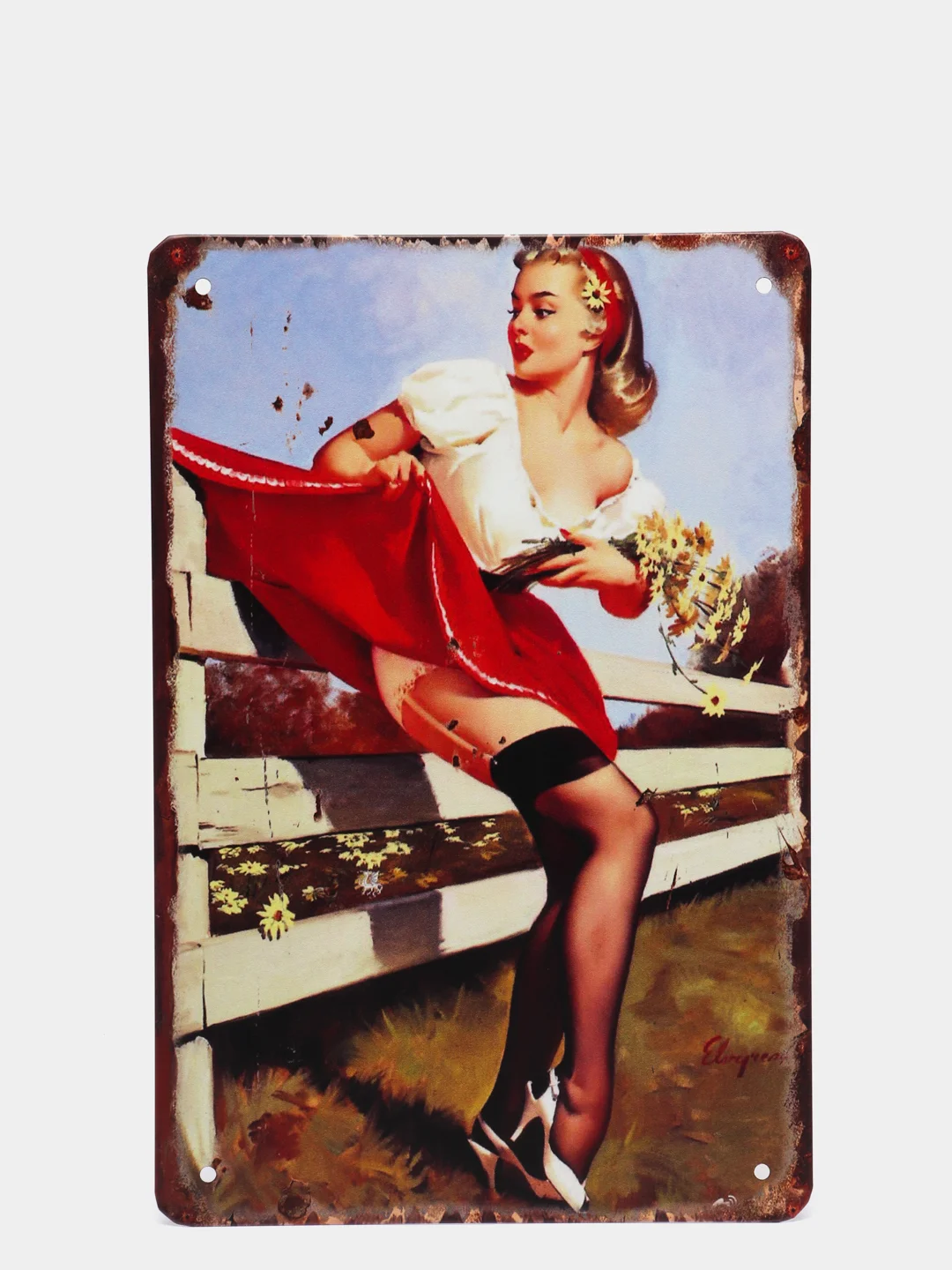 Бронзовый винтажные жестяные таблички "Pin up Girls"