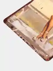 Бирюзовый винтажные жестяные таблички "Pin up Girls"