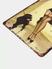 Бежевый меланж винтажные жестяные таблички "Pin up Girls"