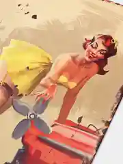 Багровый винтажные жестяные таблички "Pin up Girls"