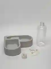 Серый миска угловая для домашних животных
