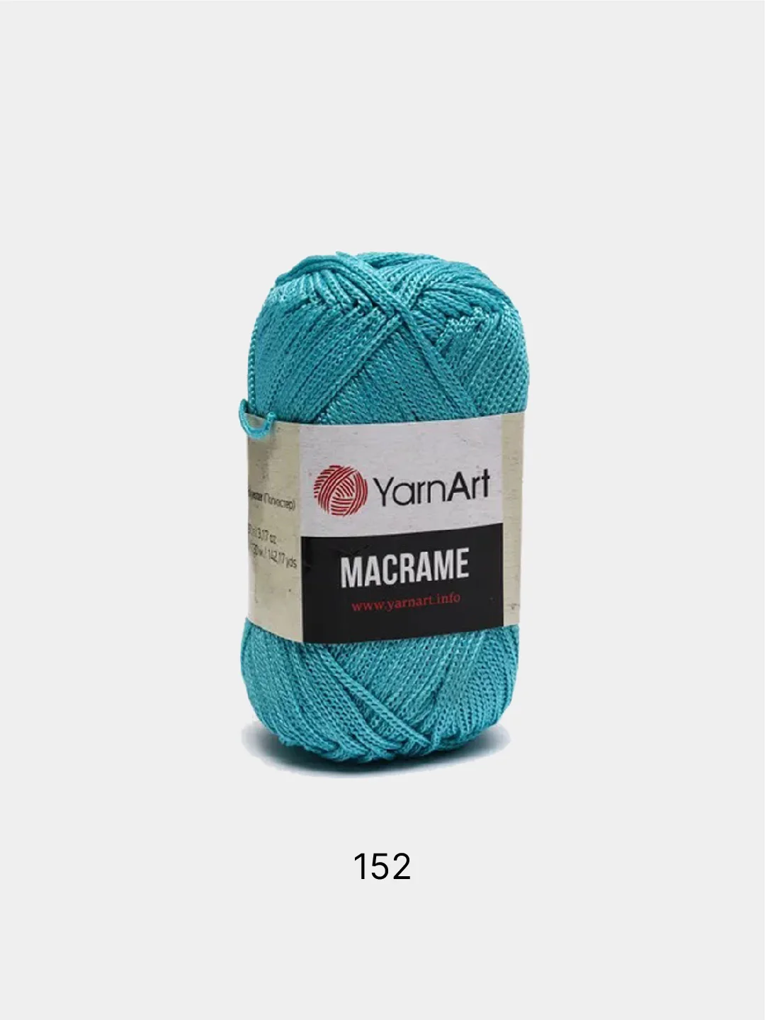 Бирюзовый пряжа YarnArt Macrame, шнур полиэфирный для вязания и макраме, полиэстер, 90 г, 130 м, 2мм