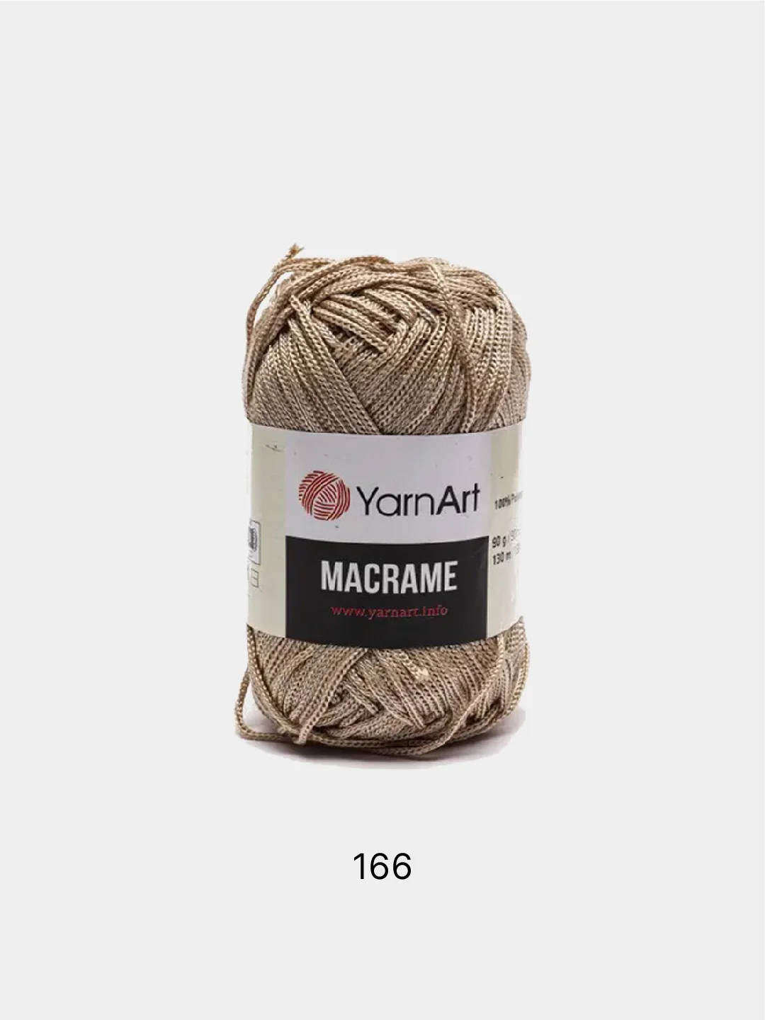 Карамельный пряжа YarnArt Macrame, шнур полиэфирный для вязания и макраме, полиэстер, 90 г, 130 м, 2мм