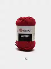 Красный пряжа YarnArt Macrame, шнур полиэфирный для вязания и макраме, полиэстер, 90 г, 130 м, 2мм