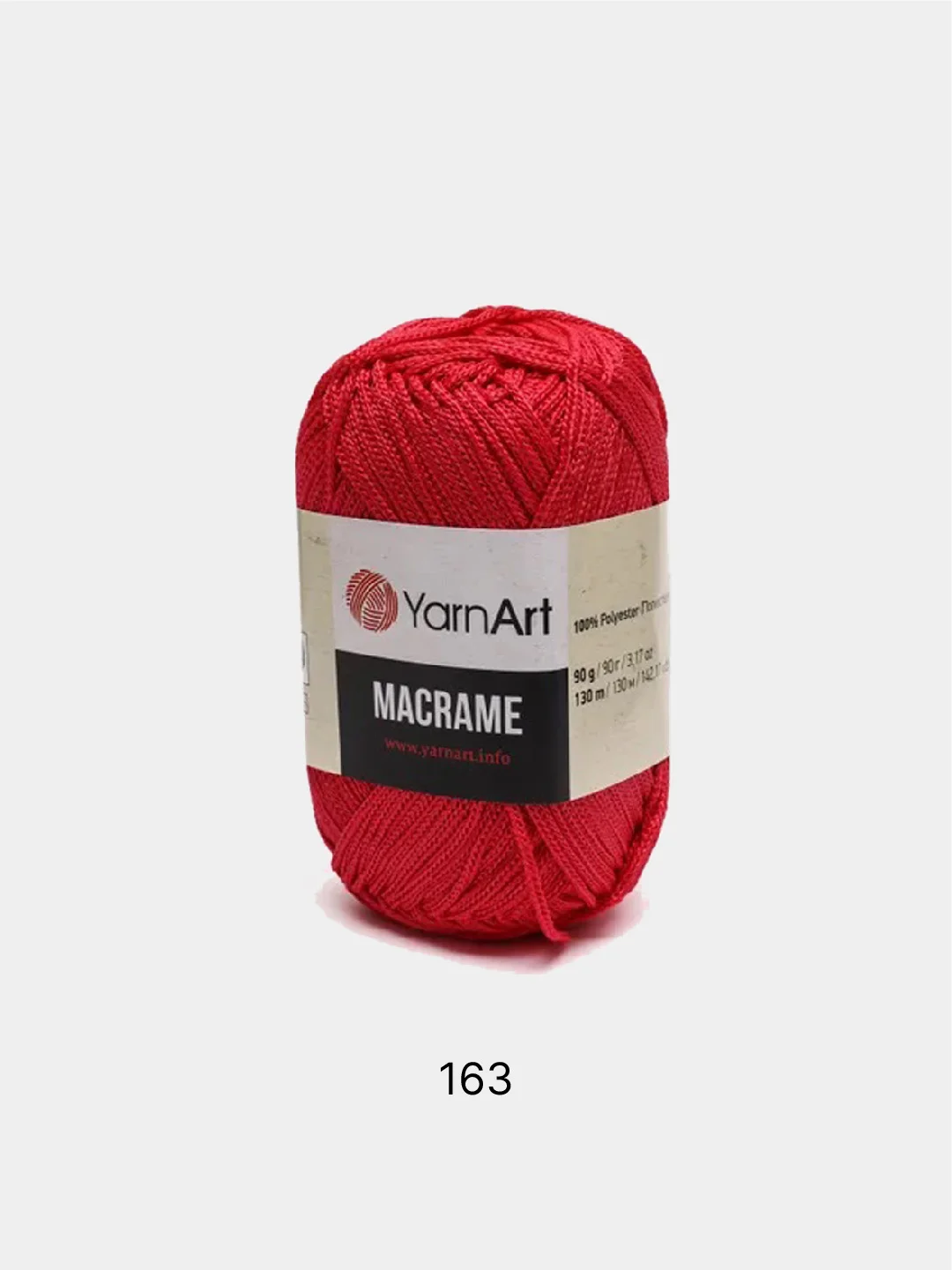 Коралловый пряжа YarnArt Macrame, шнур полиэфирный для вязания и макраме, полиэстер, 90 г, 130 м, 2мм
