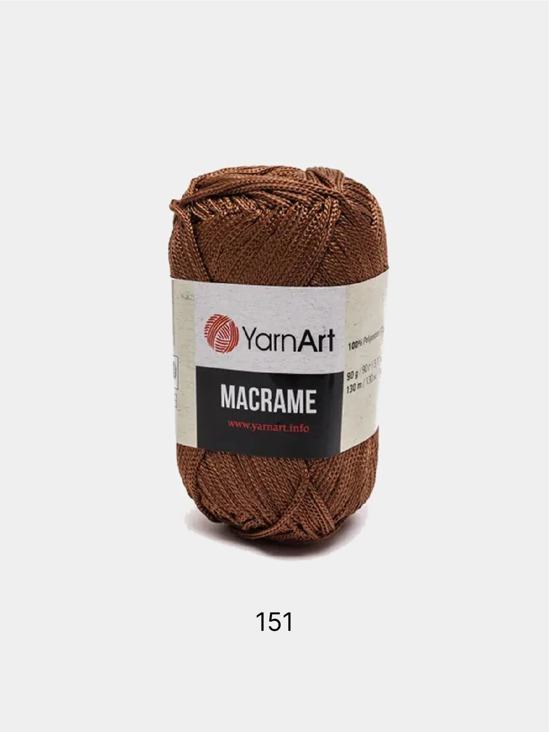 Терракотовый пряжа YarnArt Macrame, шнур полиэфирный для вязания и макраме, полиэстер, 90 г, 130 м, 2мм
