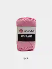 Розовый пряжа YarnArt Macrame, шнур полиэфирный для вязания и макраме, полиэстер, 90 г, 130 м, 2мм