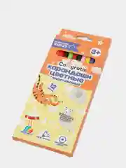 Карандаши 12 цветов Calligrata, ЭКОНОМ, заточенные, шестигранные, пластиковые, европодвес
