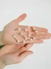 Белый серьги-кольца женские, с жемчугом