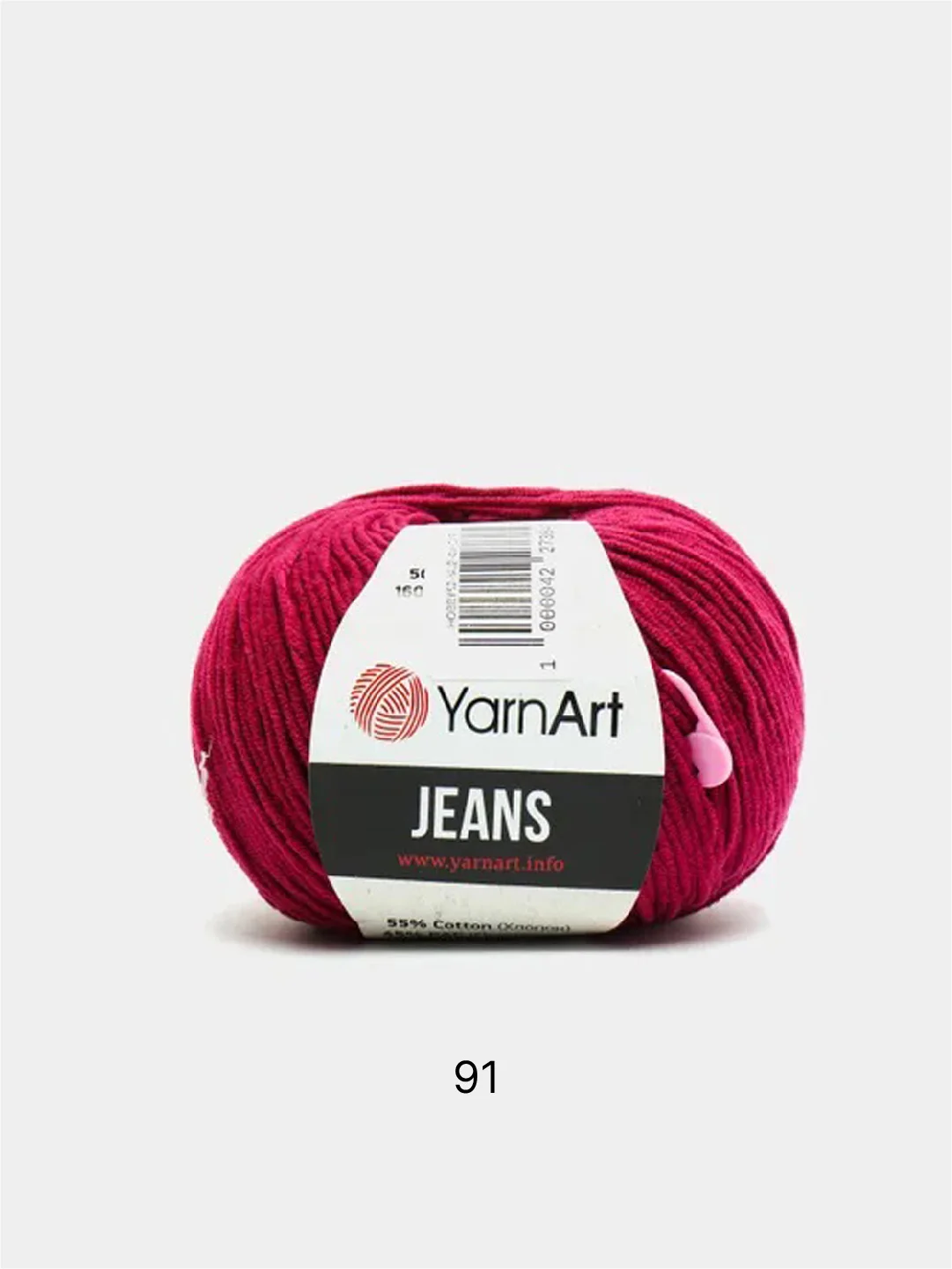 Фуксия пряжа YarnArt Jeans 55% Хлопок 45% Акрил 50г 160м ( Часть 2) Ярн Арт Джинс