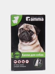 Капли на холку от блох и клещей для собак Gamma, 2 пипетки, каждая на 10 кг