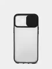 Черный чехол с защитой камеры для iPhone 12  PRO MAX (Матовый Чехол)