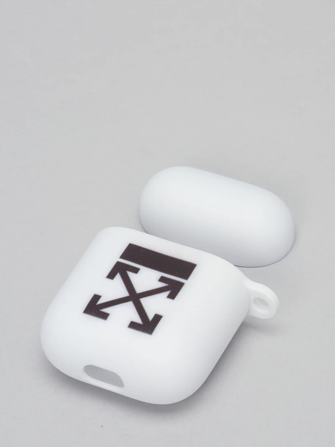 Угольный силиконовый чехол для наушников Apple Airpods 1, 2. с принтом Nike, Nasa (Найк, Наса))