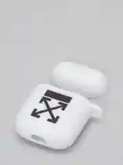 Угольный силиконовый чехол для наушников Apple Airpods 1, 2. с принтом Nike, Nasa (Найк, Наса))