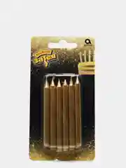 Свечи для торта, золото, 12 штук, 8 см