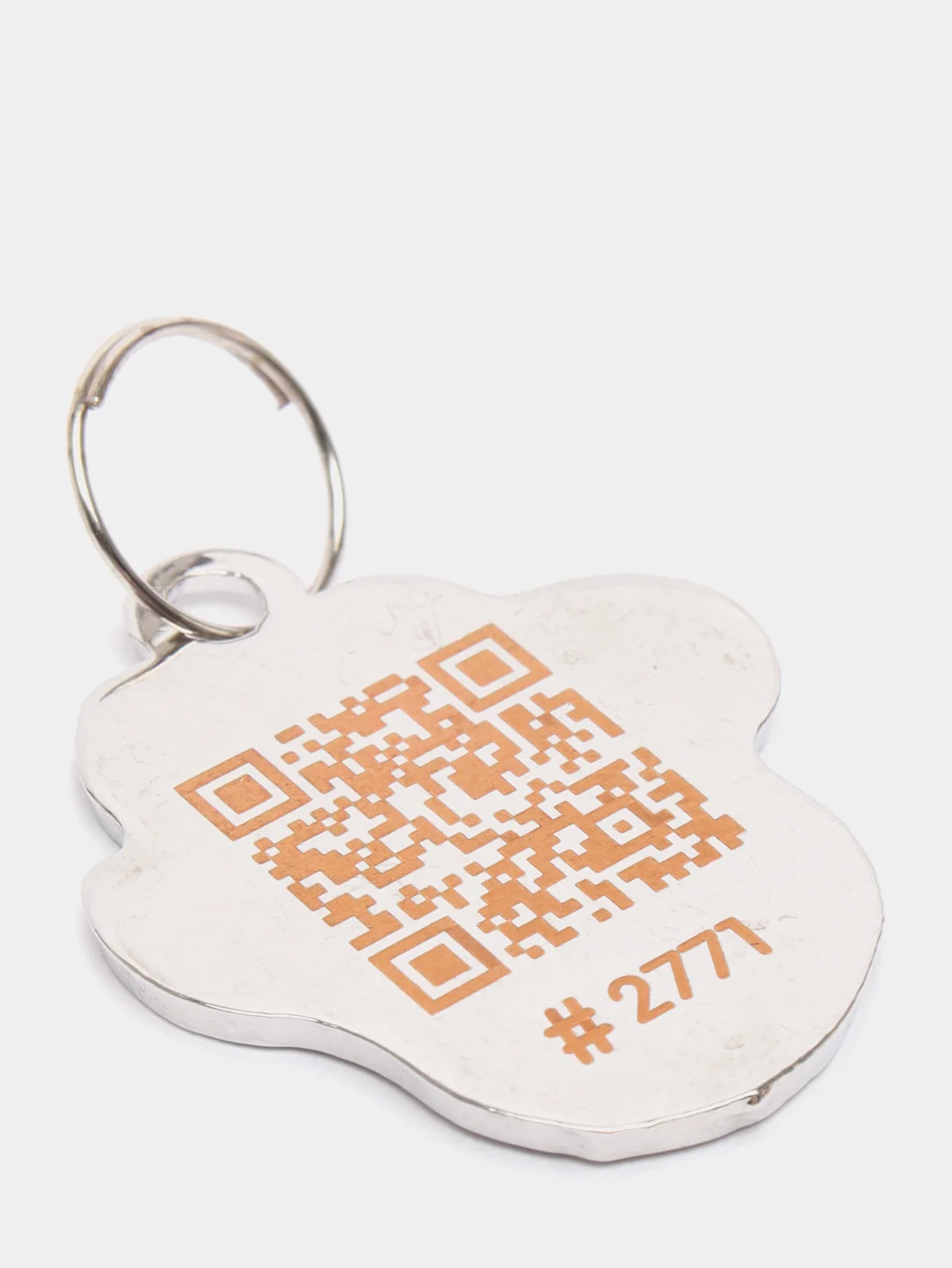 Зеленый адресник с QR кодом для домашних питомцев "Лапка", не требующий гравировки