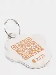 Зеленый адресник с QR кодом для домашних питомцев "Лапка", не требующий гравировки