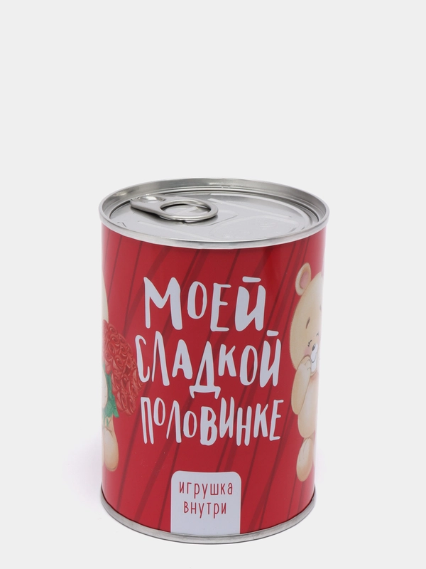 Подарок в банке с мягкой игрушкой внутри