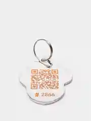 Черный адресник с QR кодом для домашних питомцев "Лапка", не требующий гравировки