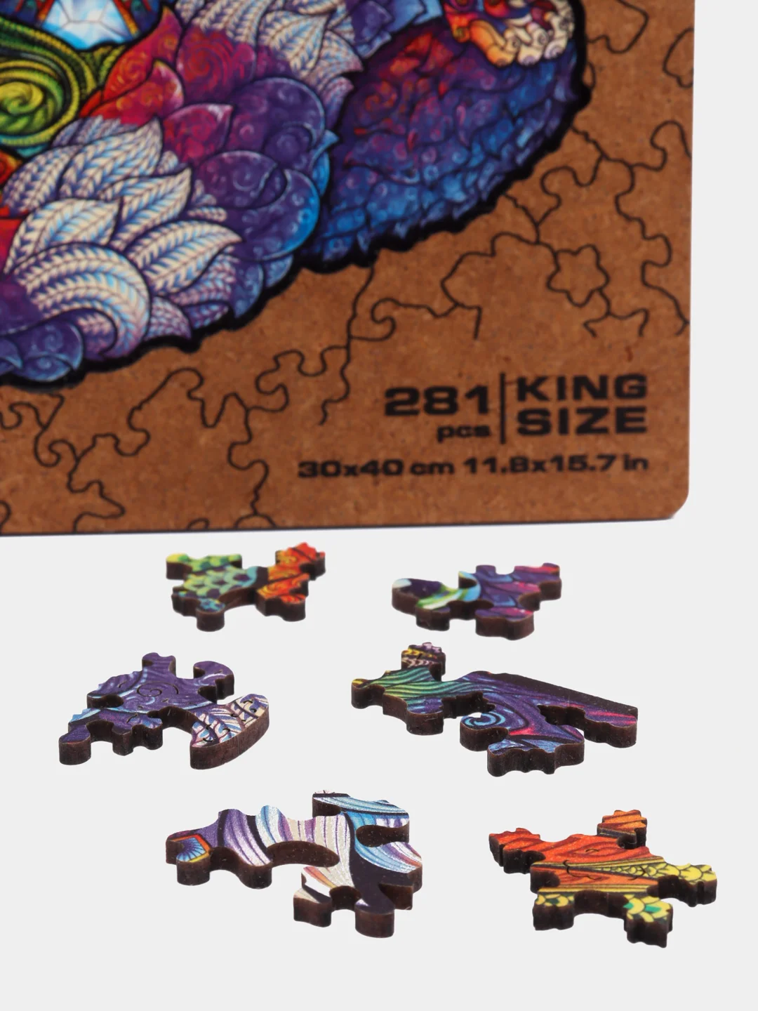 Фигурный деревянный пазл Unidragon "Эманирующий енот" - King Size, 4-7 часов сборки