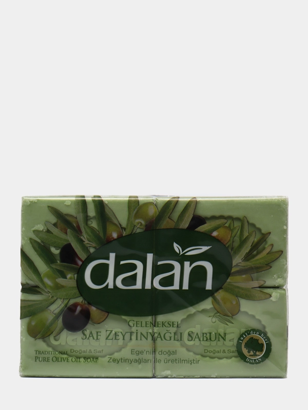 Натуральное турецкое мыло с оливковым маслом для бани и рук Dalan, 500 гр, 4*125 г
