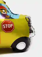 Лимонный фольгированный шар "Машинки"