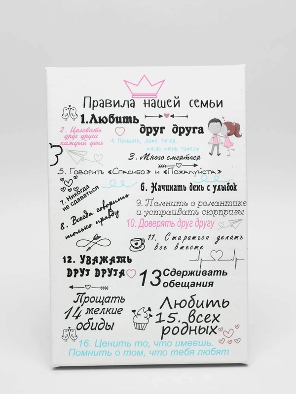 Картина на холсте "Правила семьи"