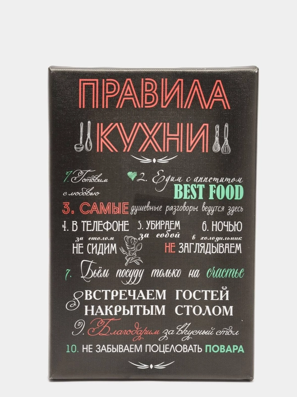 Картина на холсте "Правила кухни"